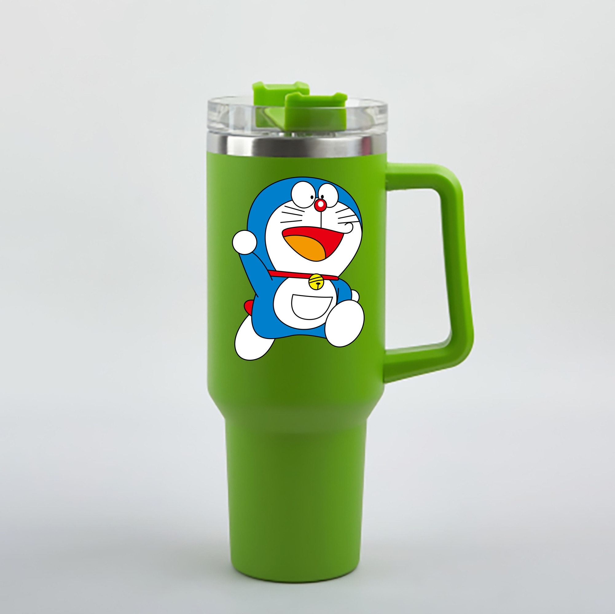 （画像用） ドラえもん Doraemon 1200mL車用タンブラー - クリスタルステッカー（プラスチックストロー付き）